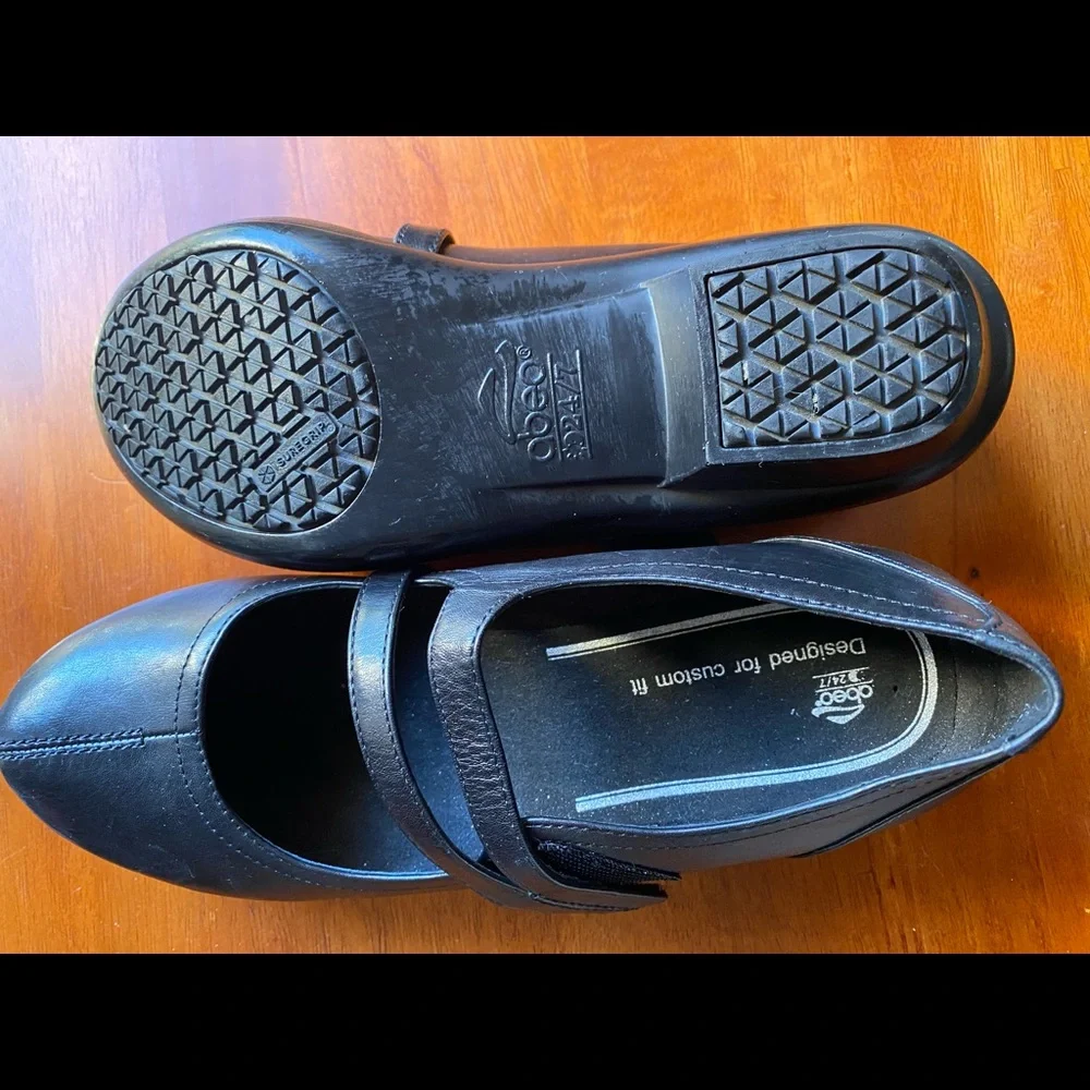 ♥️ WALK- IN  COMPANY , ABEO BLACK LEATHER SHOES  ♥️ - Picture 3 of 7